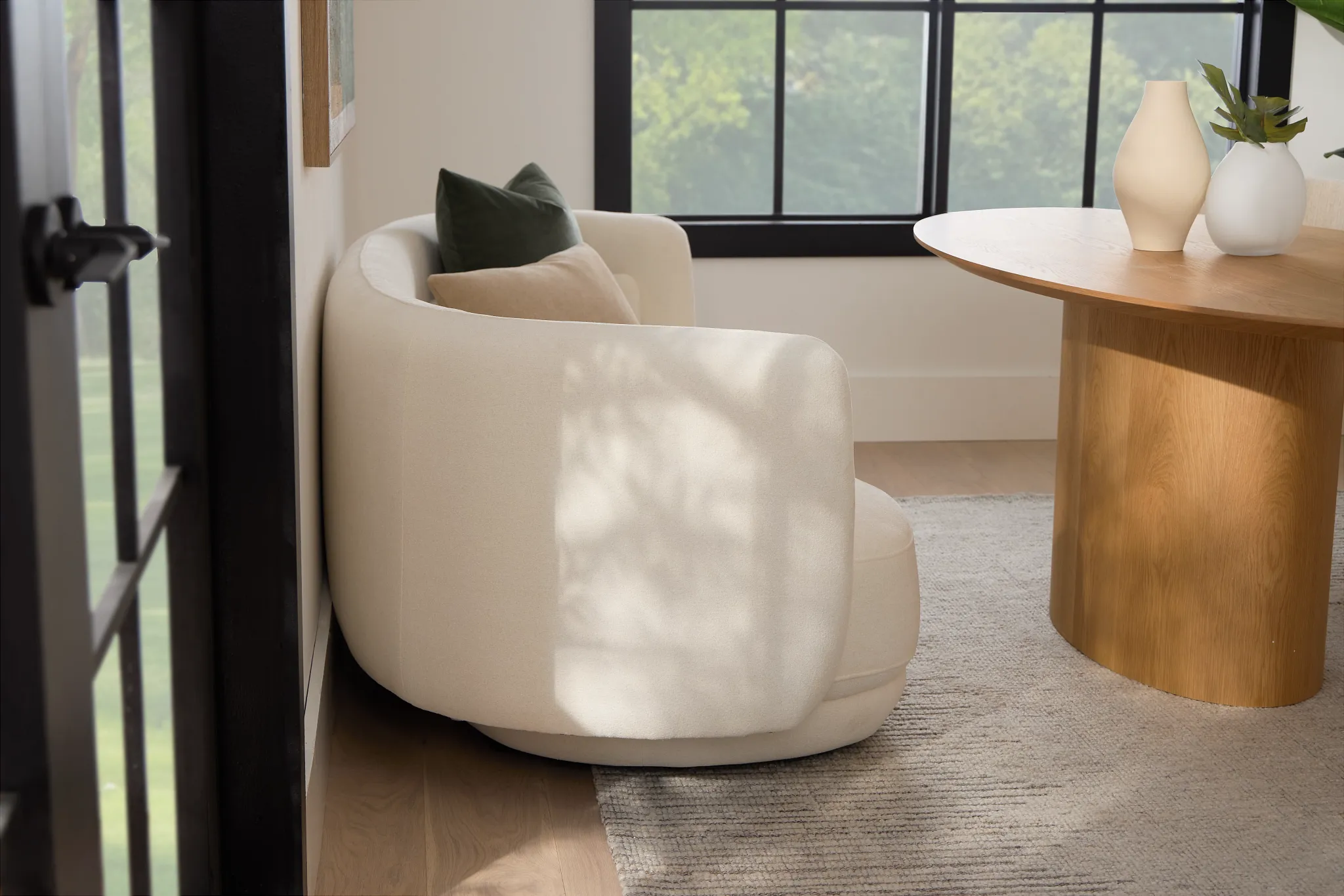 Presley White Fabric Sofa