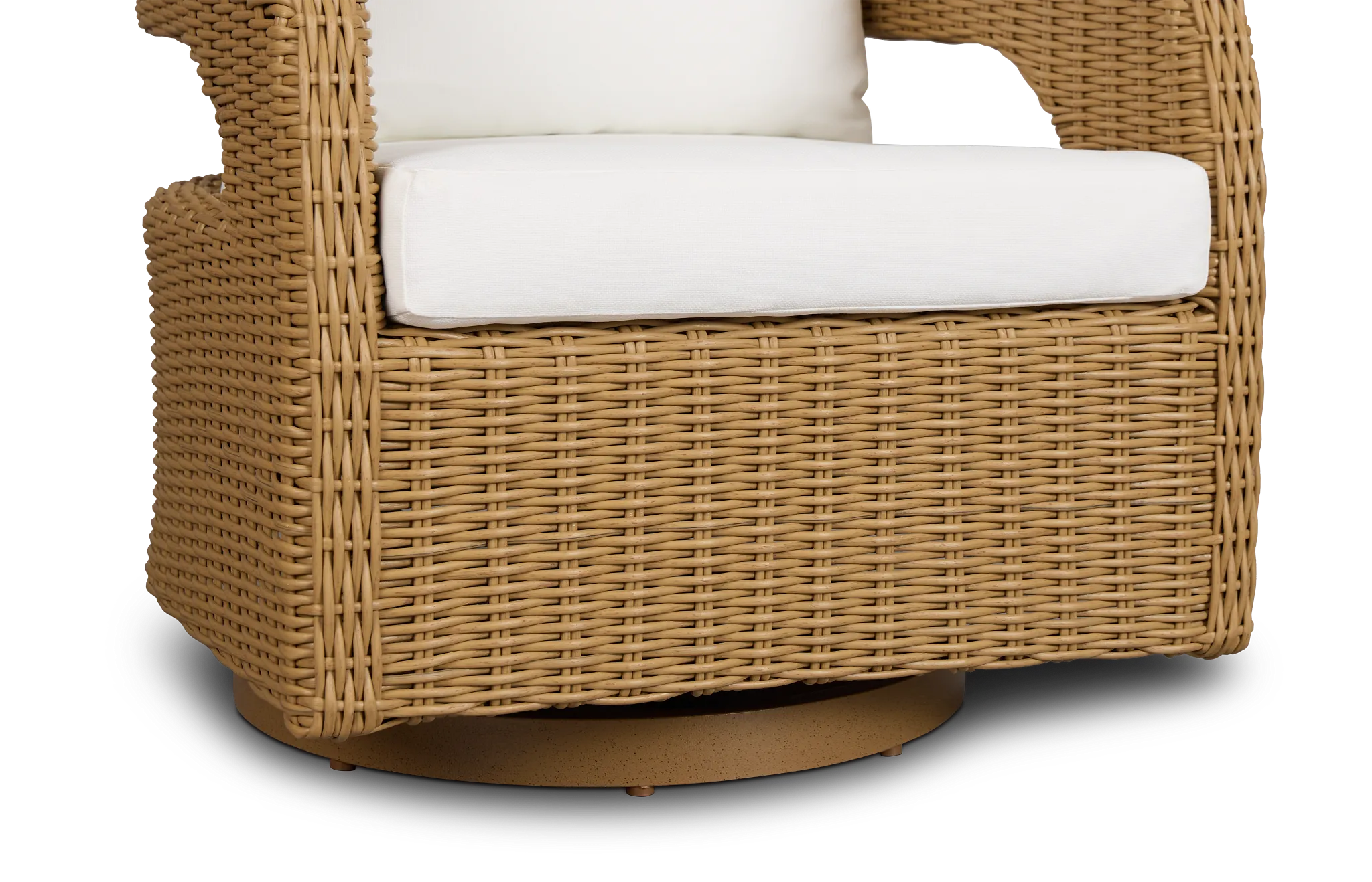 Mallorca Brown Accent Swivel Chair With White Cushions