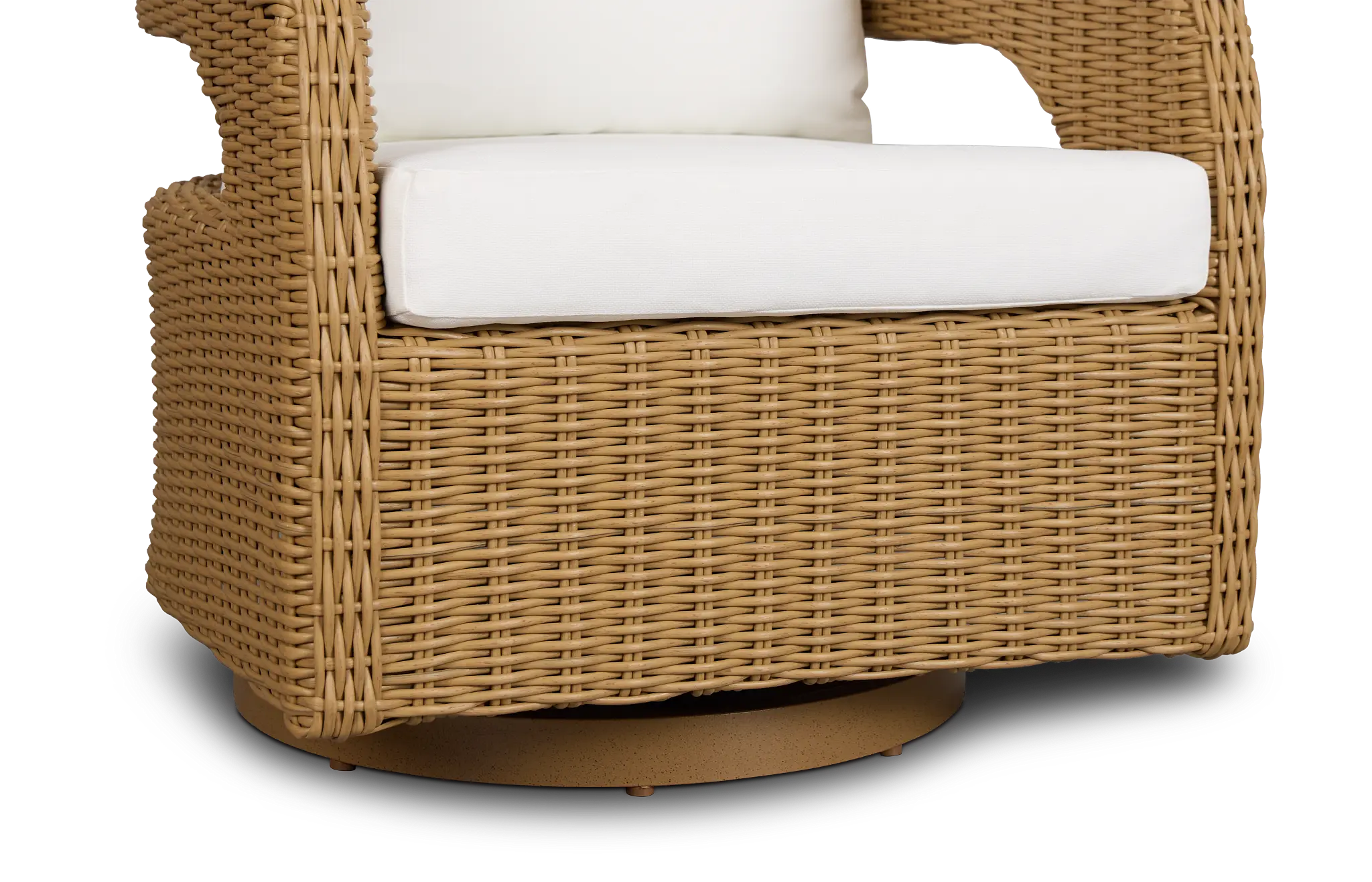 Mallorca Brown Accent Swivel Chair With White Cushions Mallorca Brown Accent Swivel Chair With White Cushions