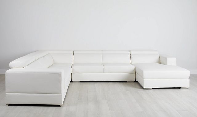 Maxwell White Micro Large Right Chaise Sectional
