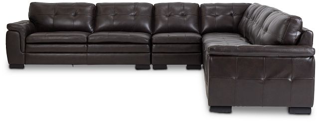 Braden Dark Brown Leather Large Two-arm Sectional