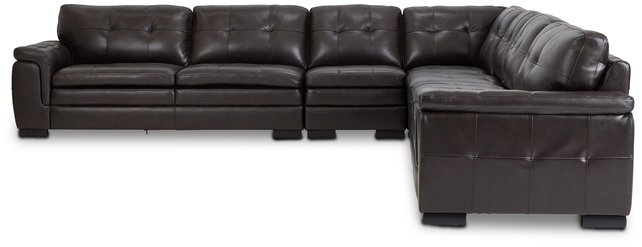 Braden Dark Brown Leather Large Two-arm Sectional