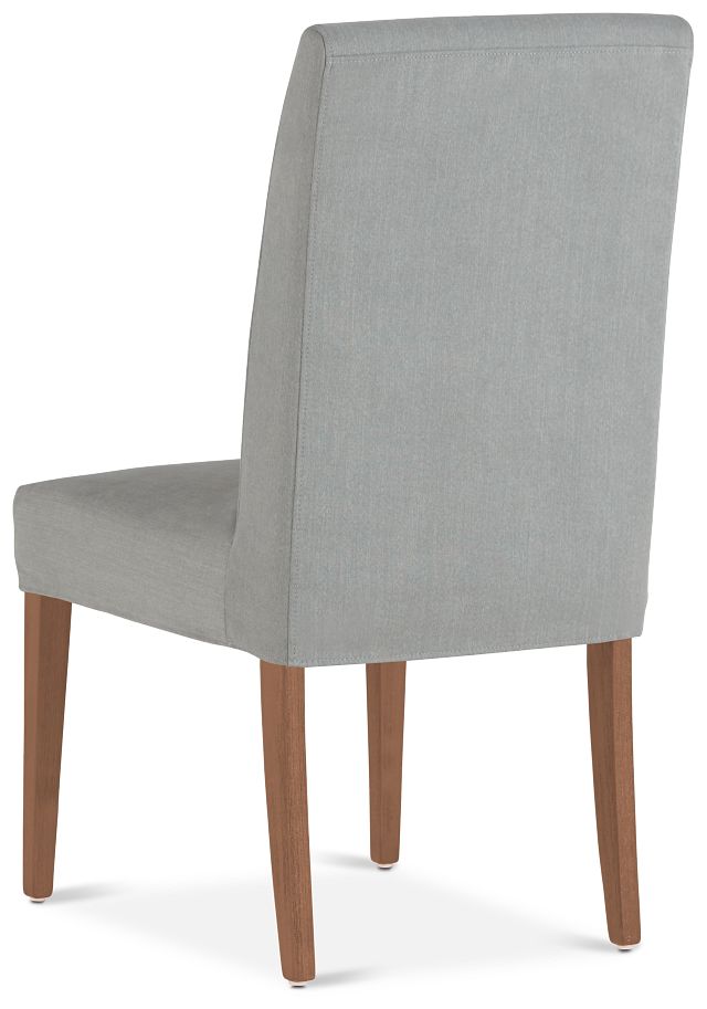 Destination Light Gray Short Slipcover Chair With Light Tone Leg