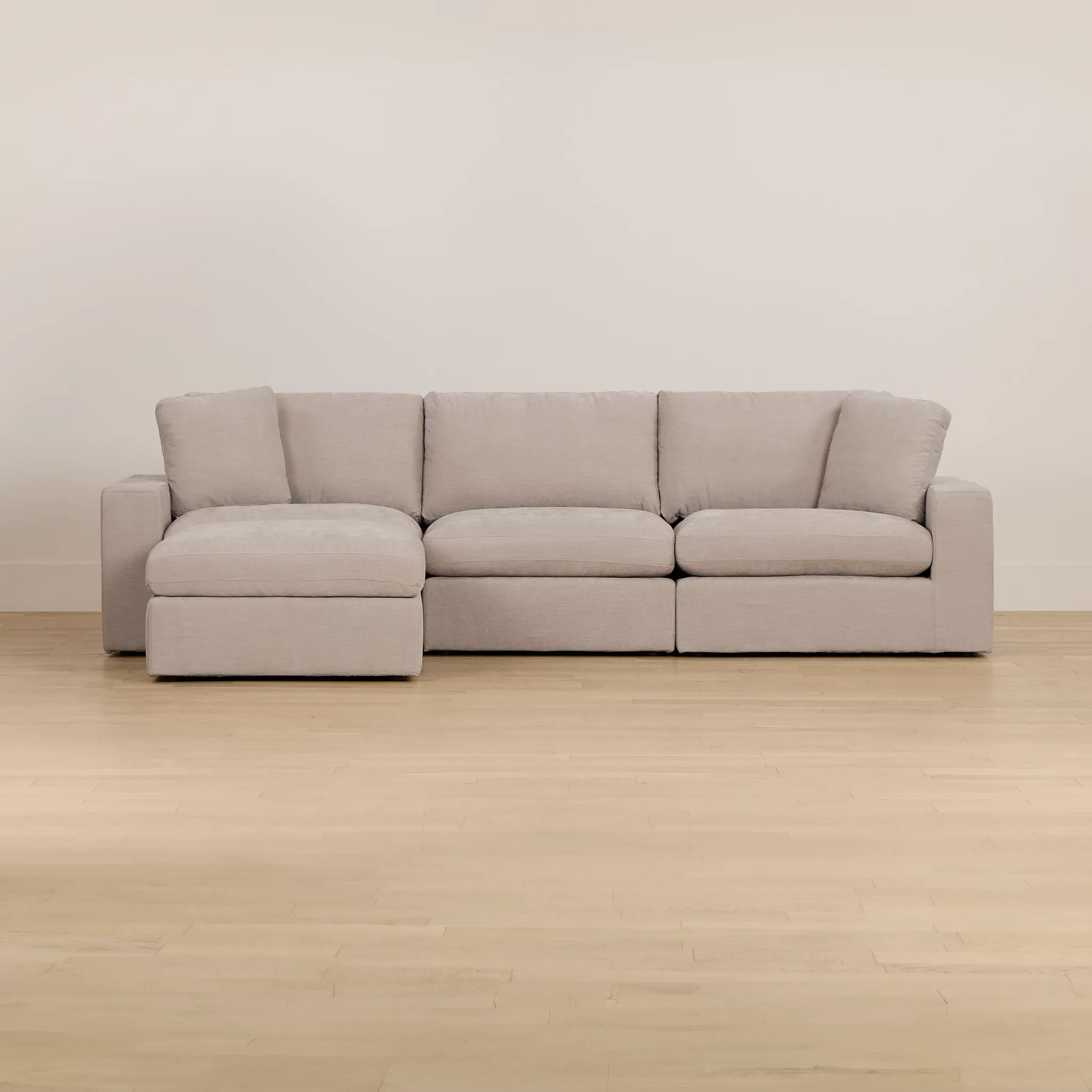 Breeze Taupe Fabric 4-piece Bumper Sectional