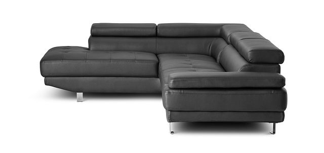 Zane Black Micro Left Chaise Sectional