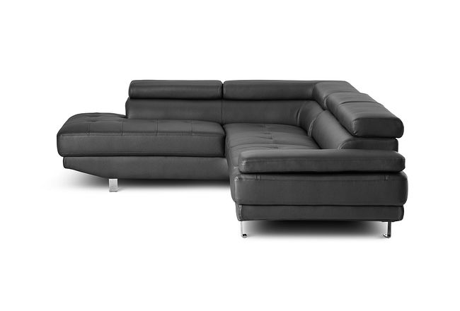 Zane Black Micro Left Chaise Sectional
