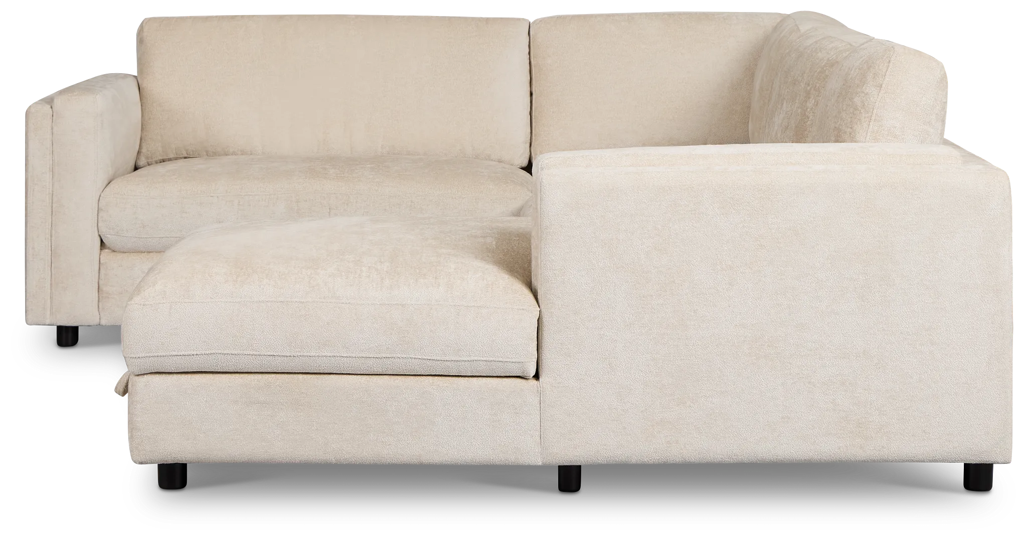 Farren Beige Fabric Medium Right Chaise Sleeper Sectional