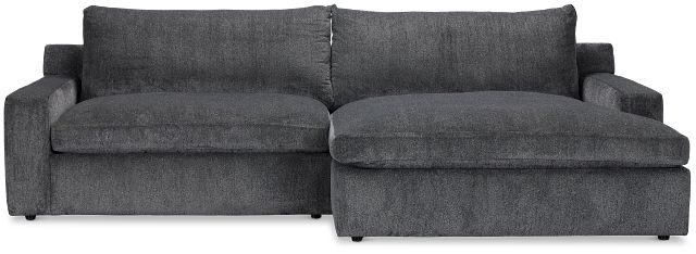 Stella Dark Gray Fabric Small Right Chaise Sectional