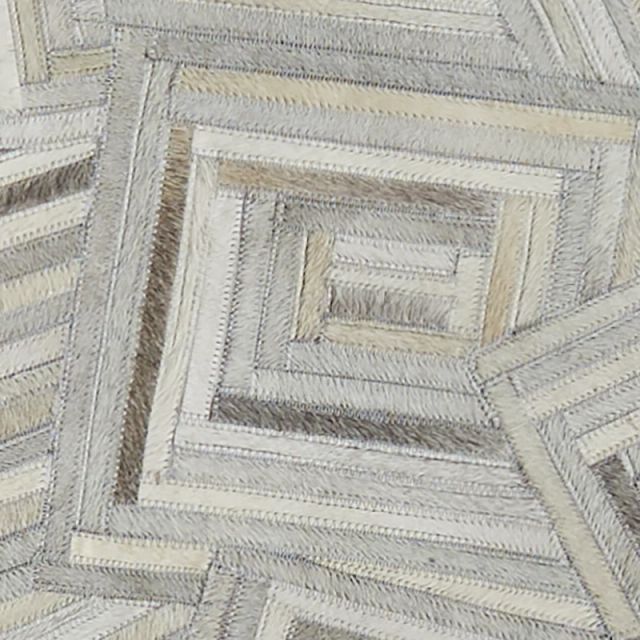 Puzzle Light Gray Leather 8x10 Area Rug