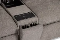Drift Dark Gray Fabric Large Dual Power Right Bumper Sectional