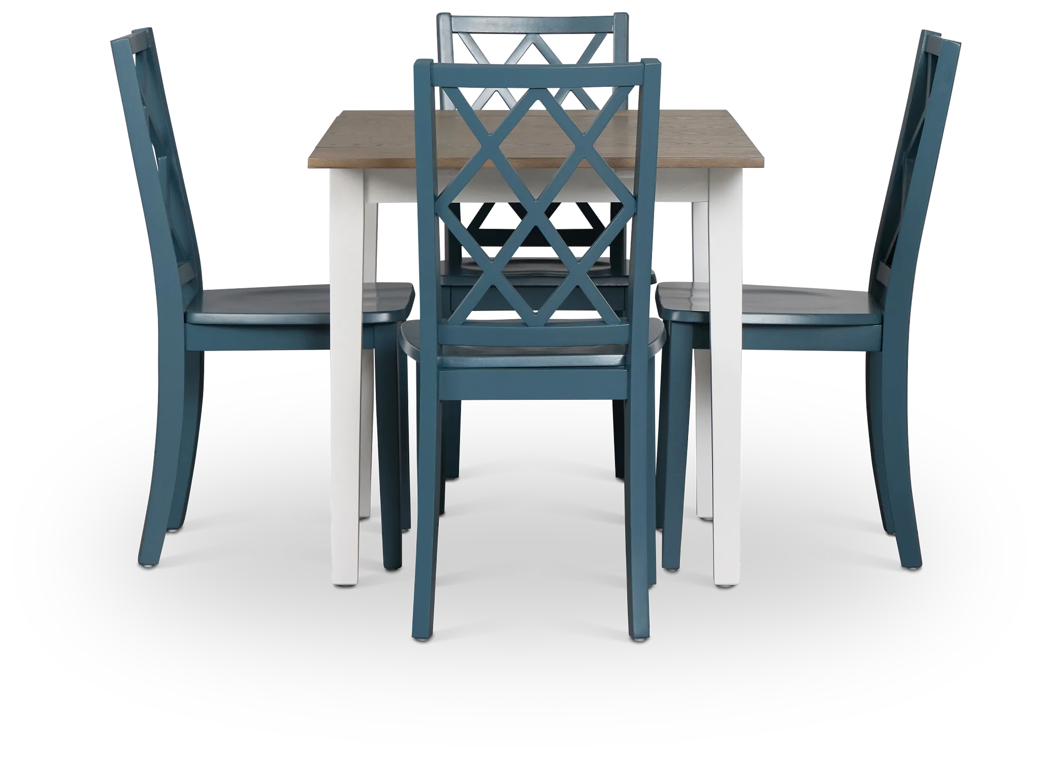 Edgartown Two-tone Rect Table & 4 Navy Wood Chairs