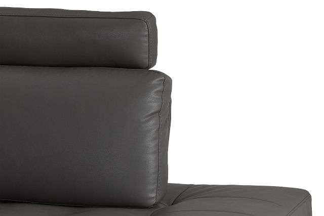 Camden Dark Gray Micro Right Chaise Sectional With Removable Headrest