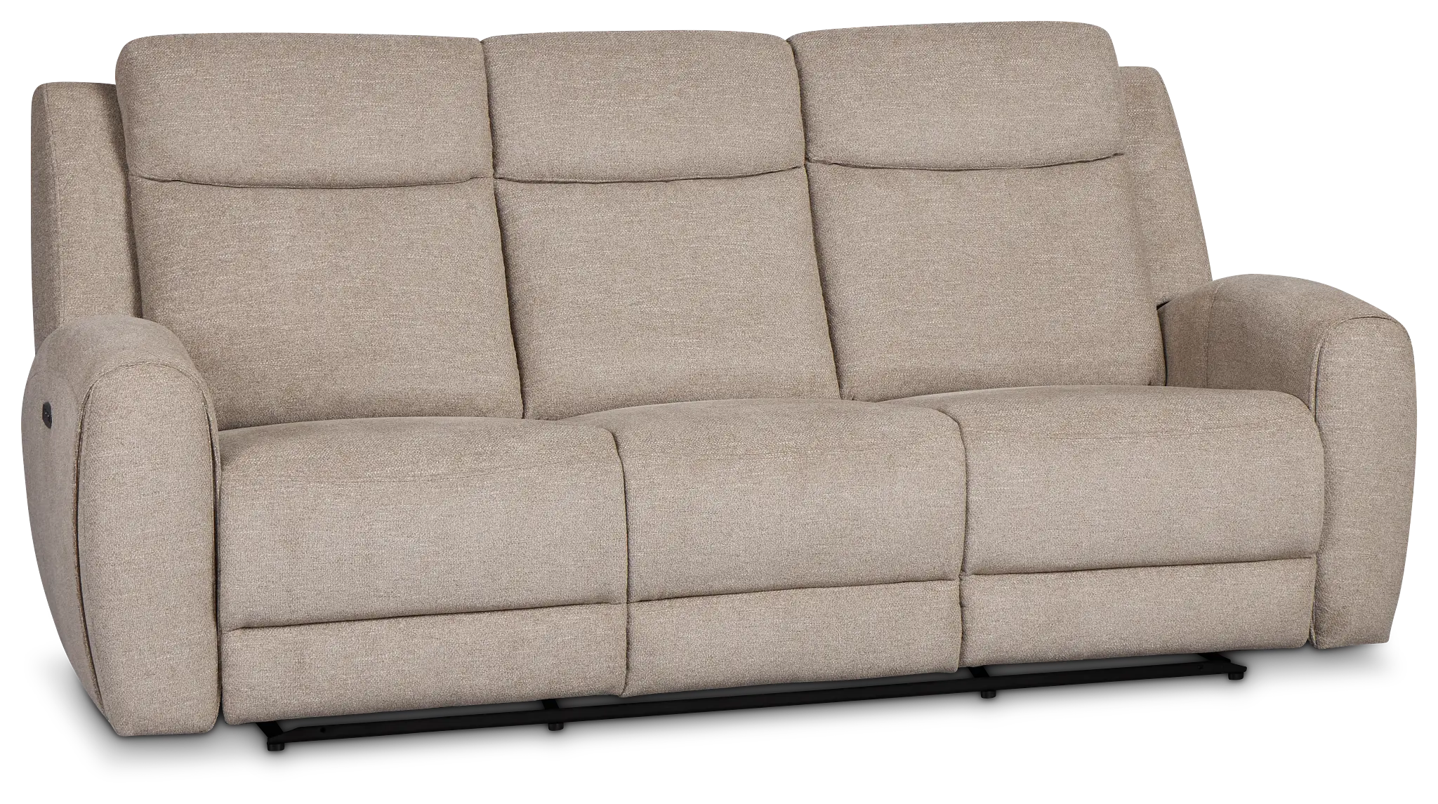 Walker Beige Fabric Power Reclining Sofa W/ Power Headrest Walker Beige Fabric Power Reclining Sofa W/ Power Headrest
