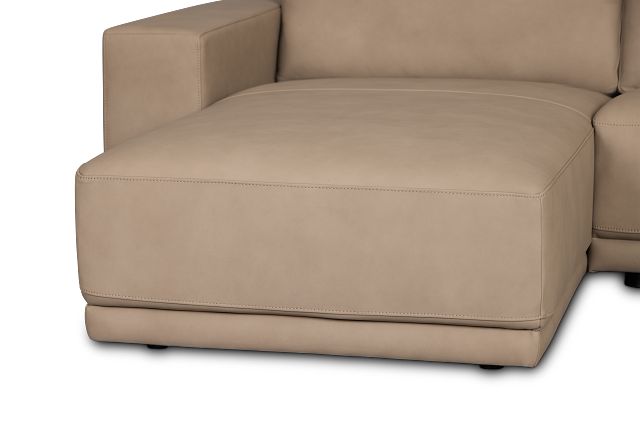 Kellan Taupe Leather Small Left Chaise Sectional