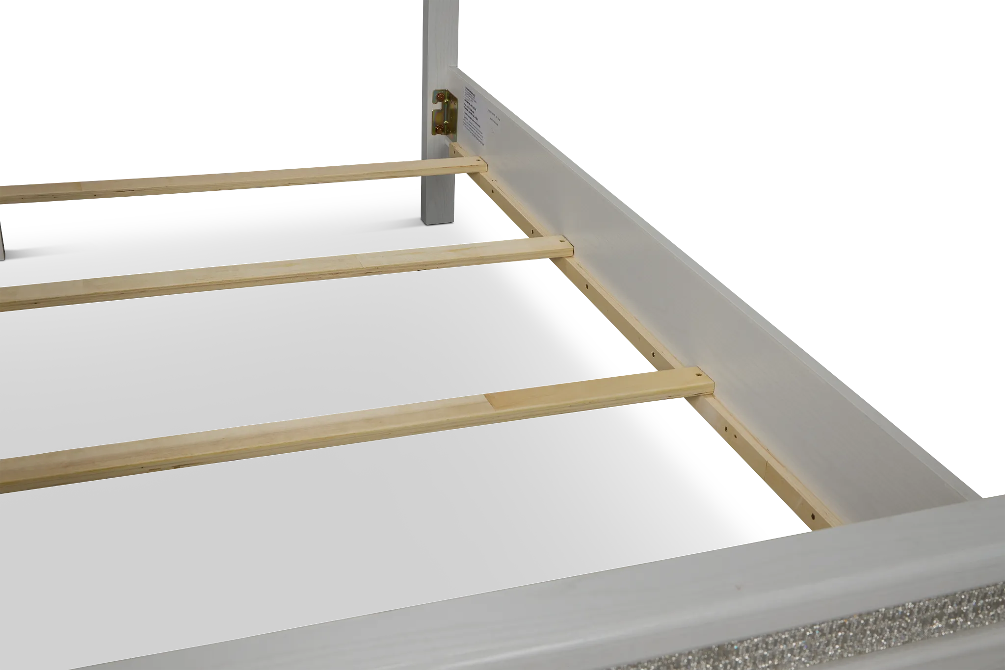 Alessandria White Uph Panel Bed With Lights