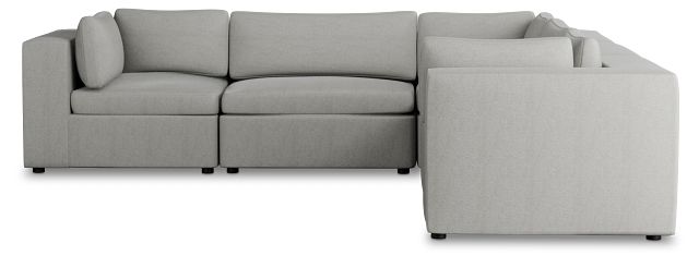 Destin Sutton Gray Fabric 5-piece Modular Sectional