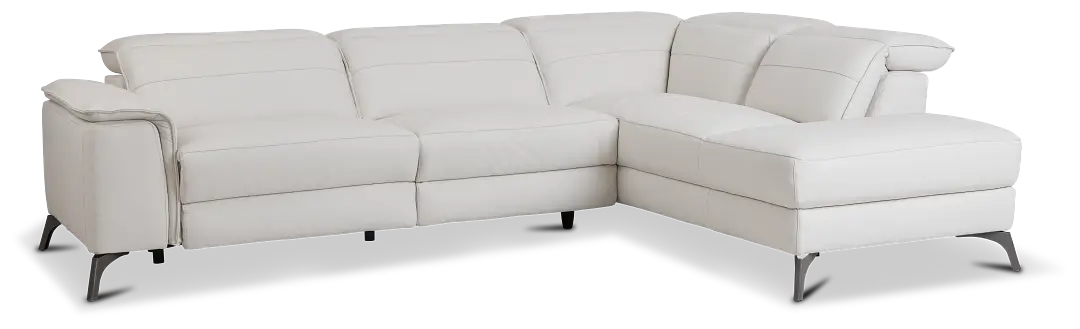 Pearson White Leather Right Bumper Sectional Pearson White Leather Right Bumper Sectional