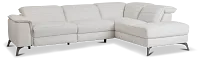 Pearson White Leather Right Bumper Sectional