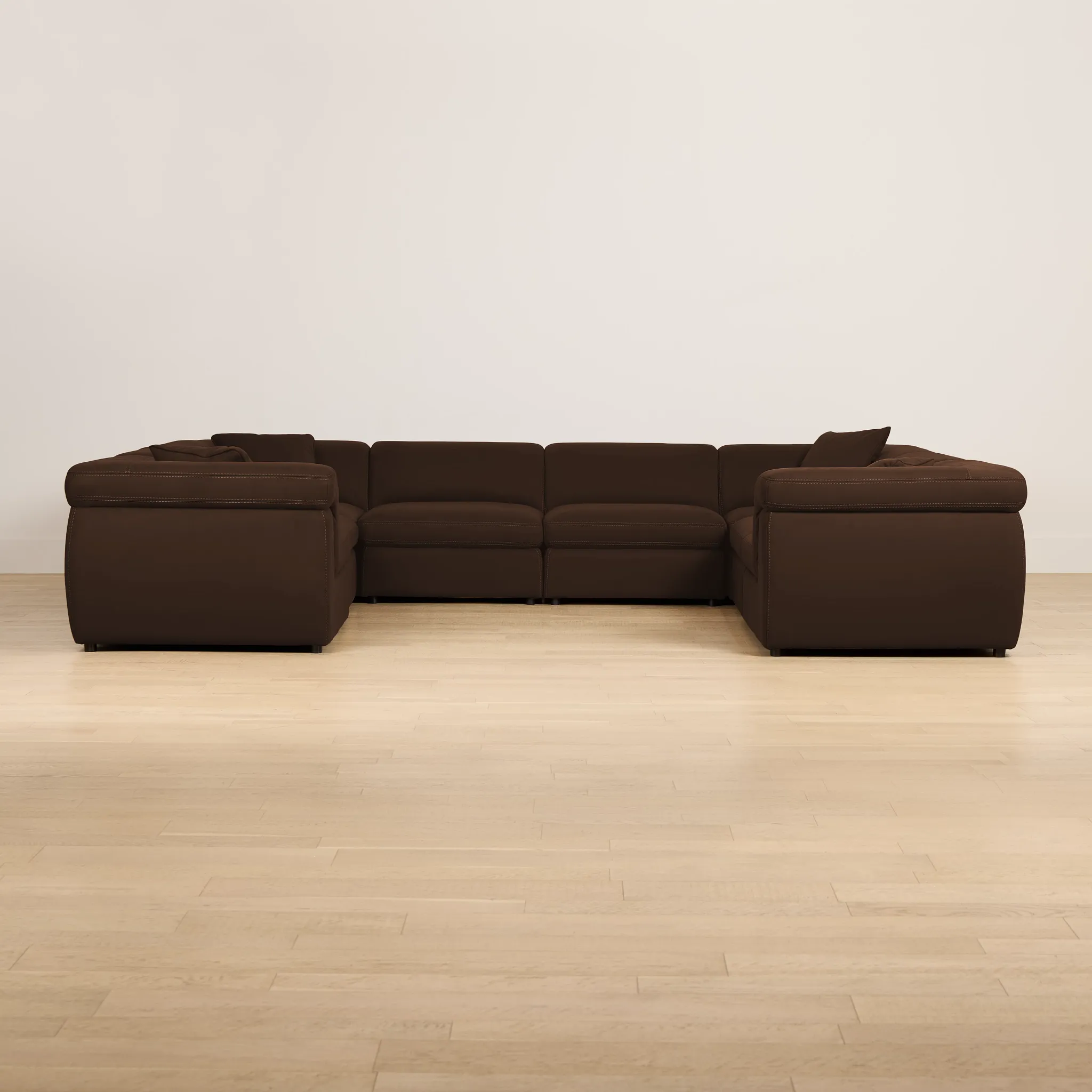 Aria Dark Brown Micro 8-piece Modular Sectional