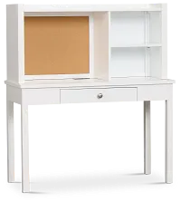Charleston White 1-drawer Desk & Hutch