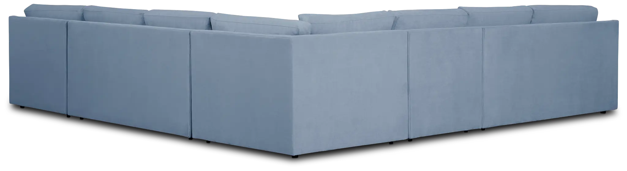 Hudson Blue Fabric Large Right Chaise Sectional Hudson Blue Fabric Large Right Chaise Sectional