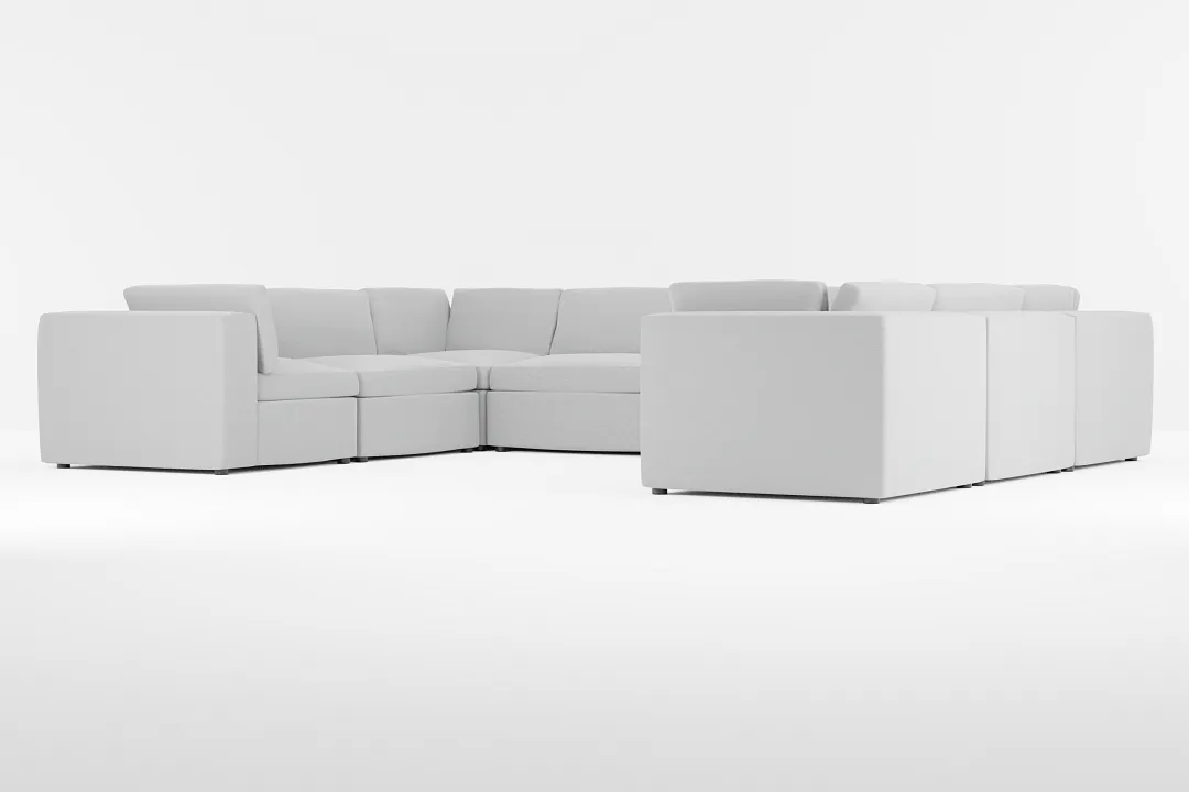 Destin Suave Gray Fabric 8-piece Modular Sectional