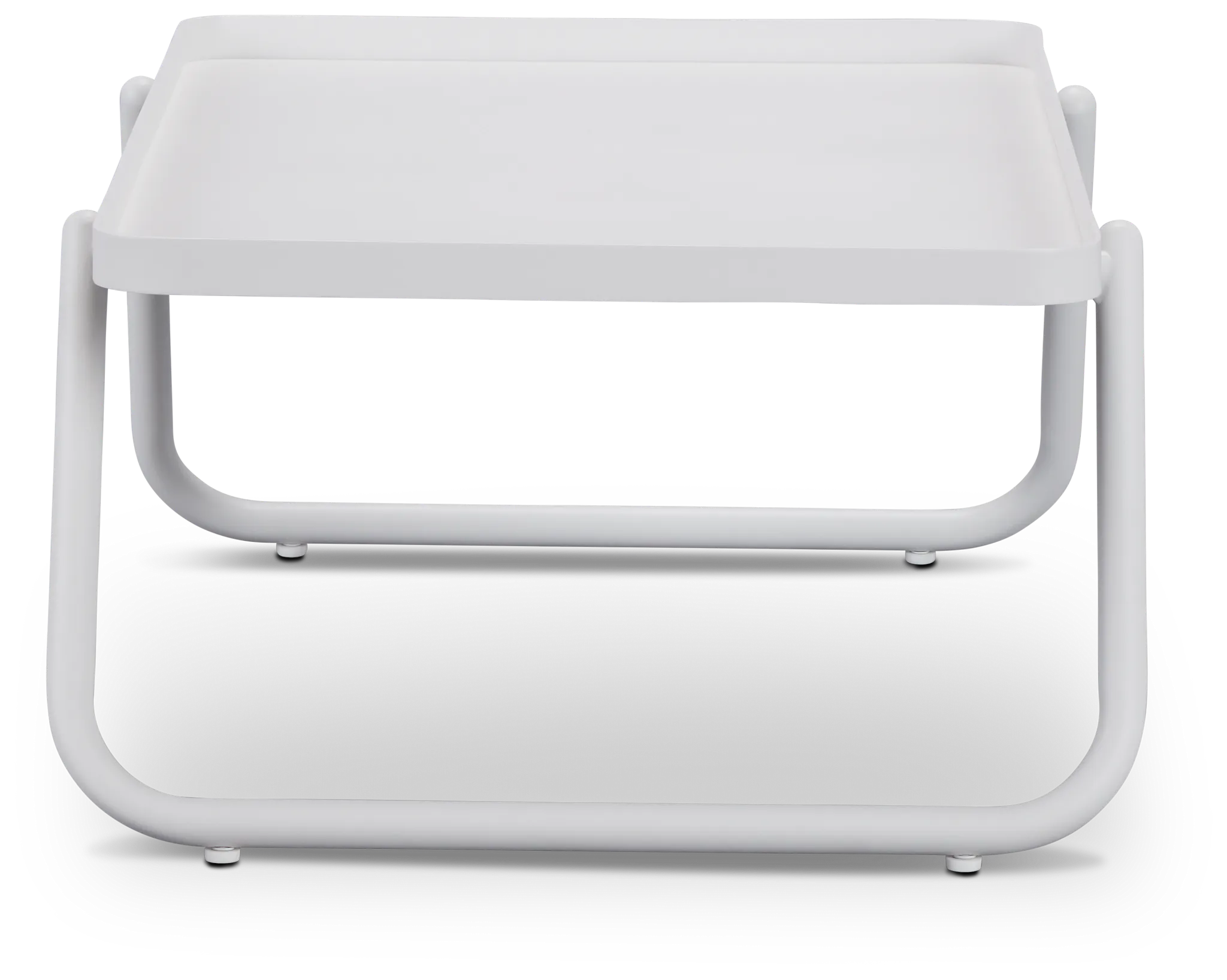 Tortuga White Rect End Table