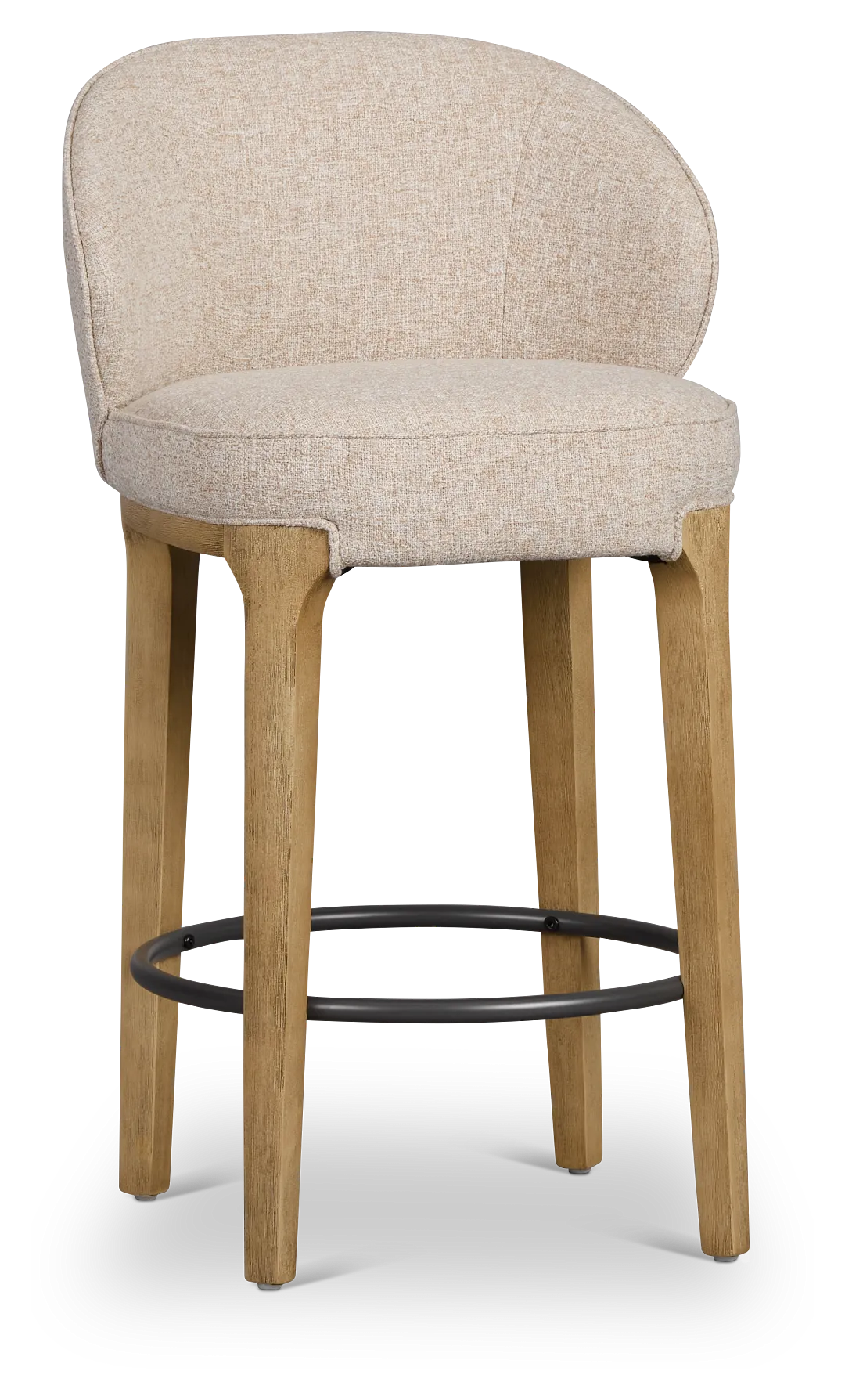Libby Light Beige Fabric 24" Upholstered Barstool