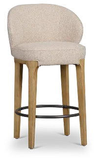 Libby Light Beige Fabric 24" Upholstered Barstool