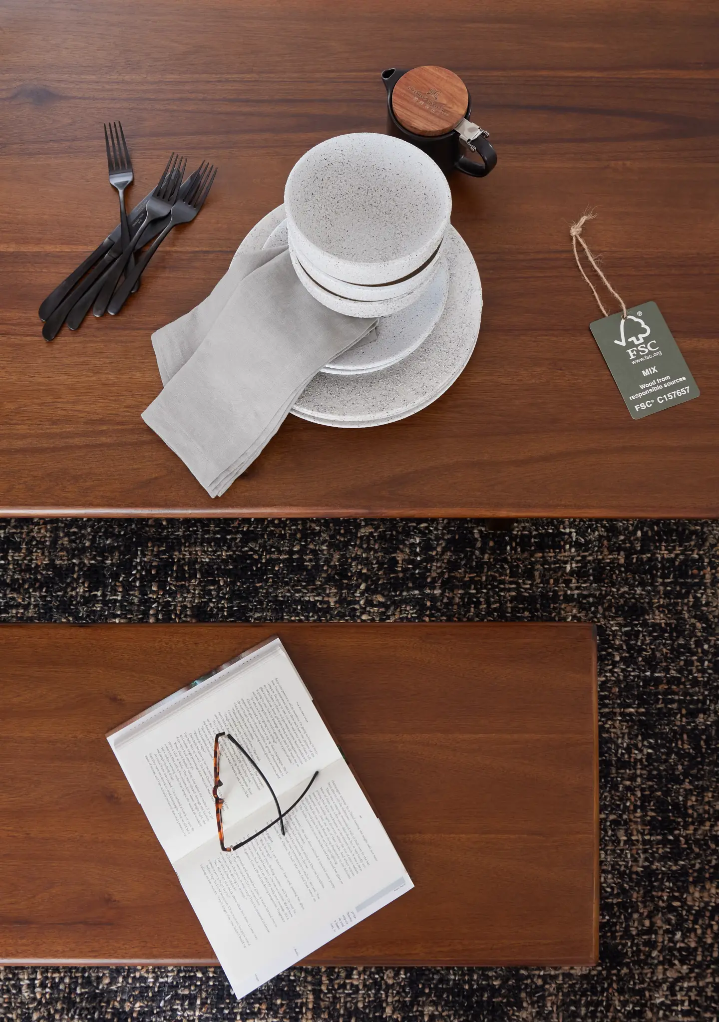 Bowery Dark Tone Rect Table, 4 Chairs & Bench Bowery Dark Tone Rect Table, 4 Chairs & Bench