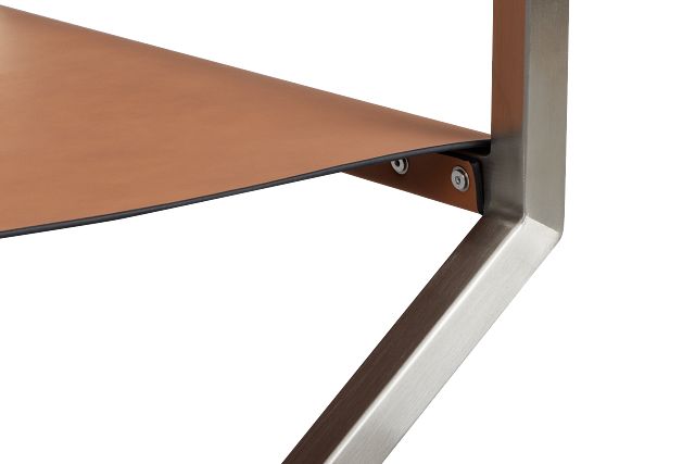 Haven Brown Chrome Upholstered Arm Chair