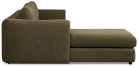 Alma Dark Green Fabric Left Chaise Sectional