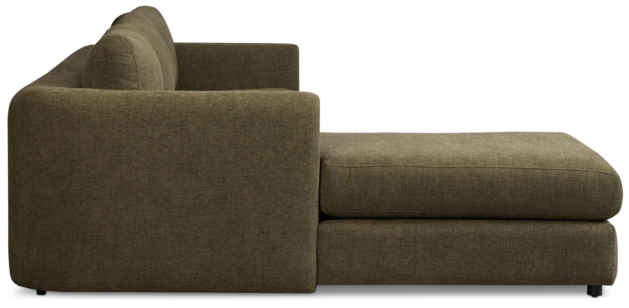 Alma Dark Green Fabric Left Chaise Sectional