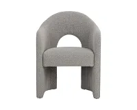 Callan Gray Curved Upholstered Arm Chair