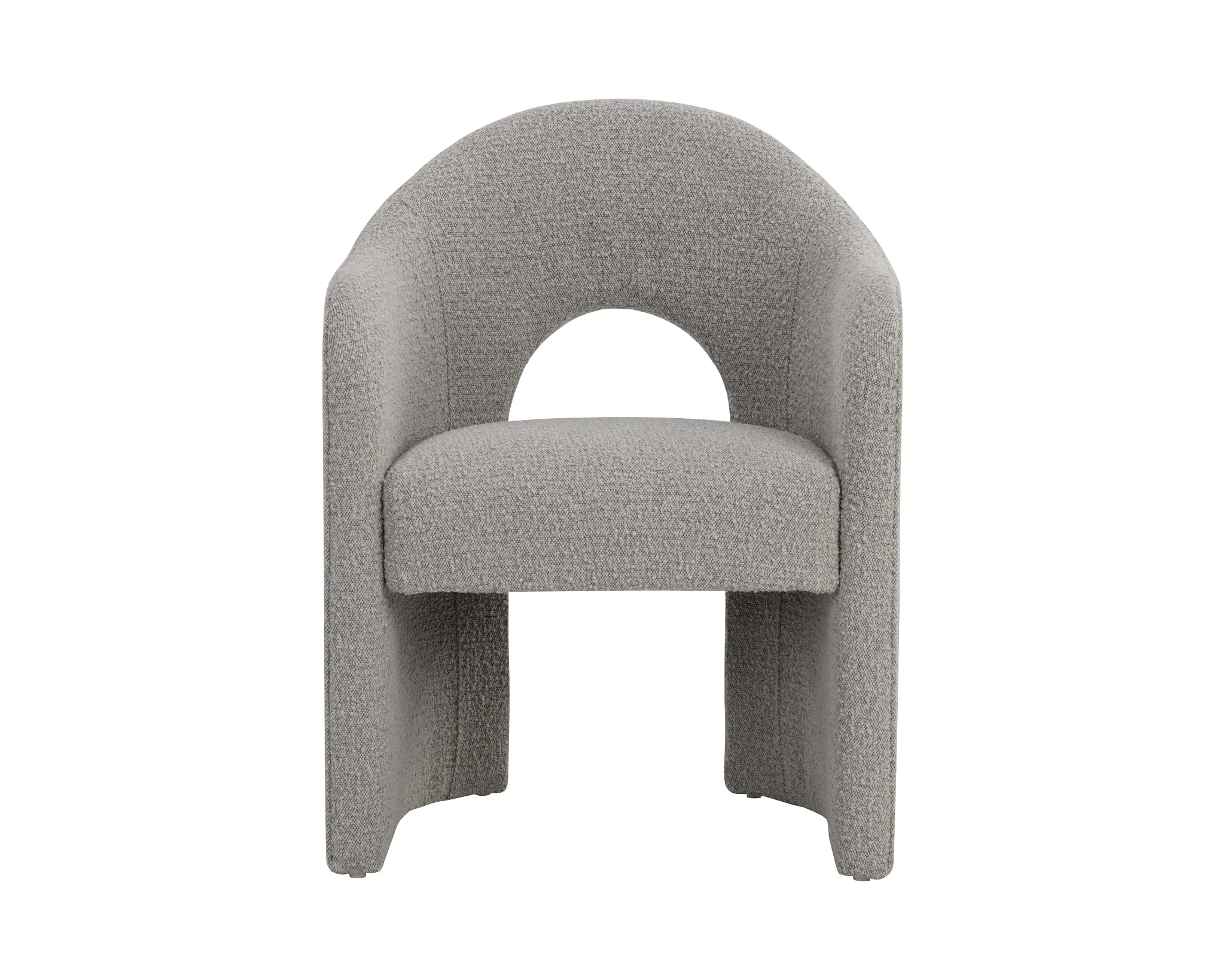 Callan Gray Curved Upholstered Arm Chair