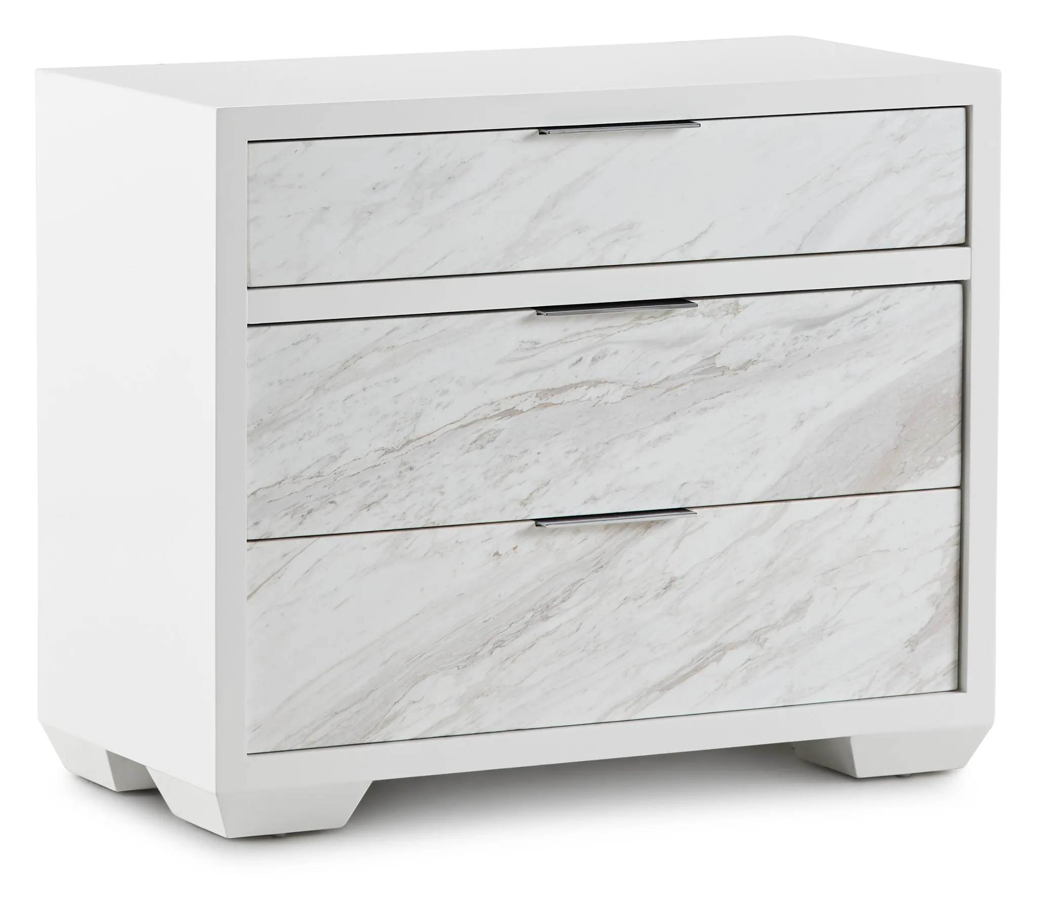 Ocean Drive White Marble Nightstand