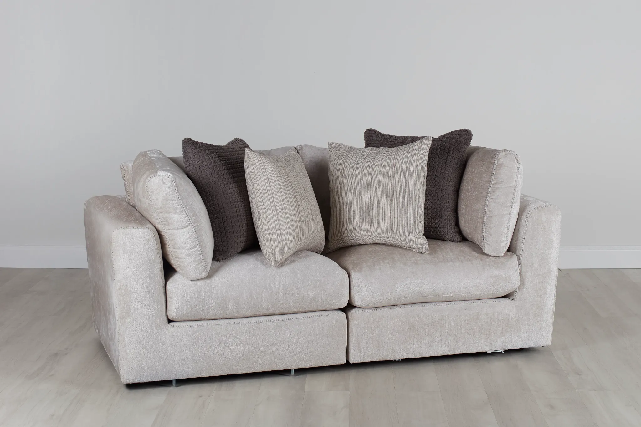 Oasis Light Beige Fabric 2 Piece Modular Sofa