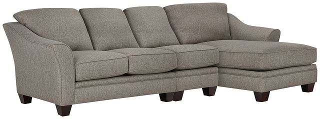 Avery Dark Gray Fabric Small Right Chaise Sectional