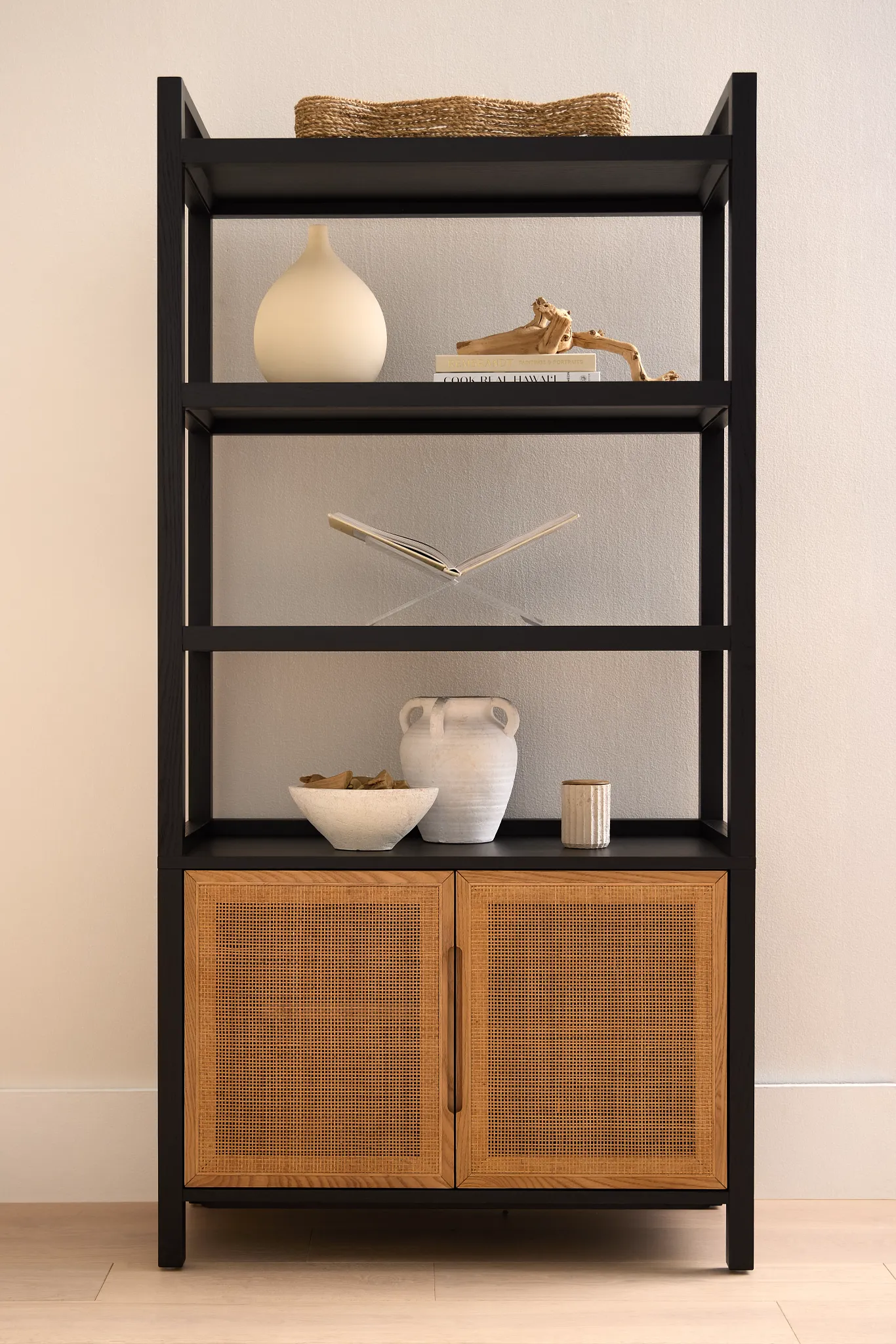 Pacific Black Woven Bookcase