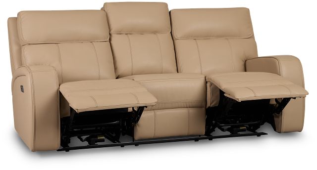 Rhett Taupe Micro Power Reclining Sofa