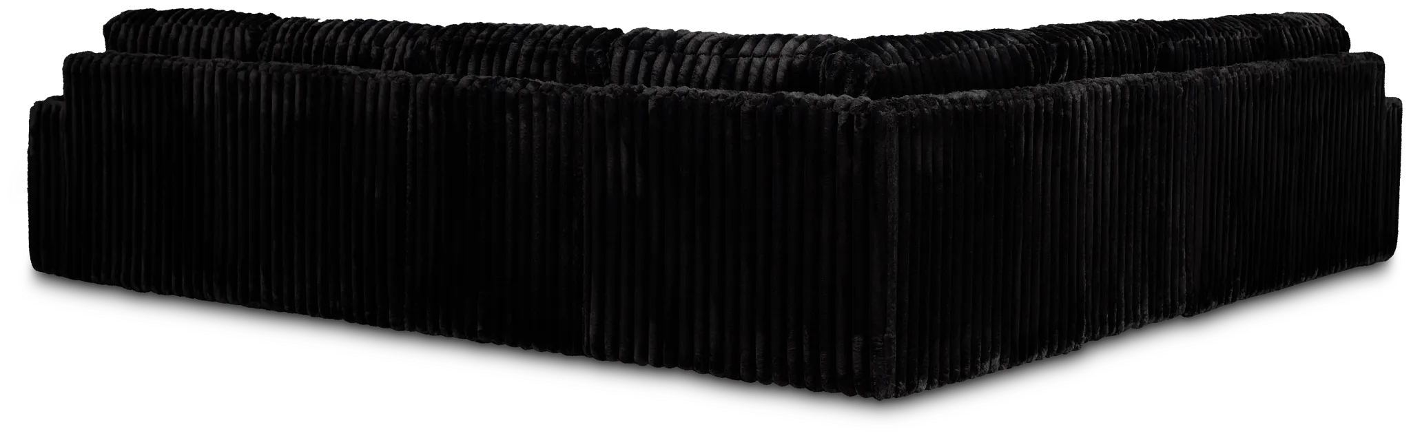Teddy Black Fabric Large Two-arm Sectional