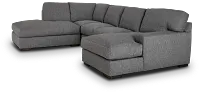 Veronica Dark Gray Down Small Left Bumper Sectional
