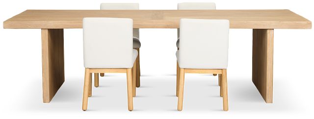 Salida Light Tone Rect Table & 4 Upholstered Chairs