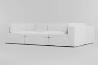 Destin Peyton White Fabric 6-piece Pit Sectional