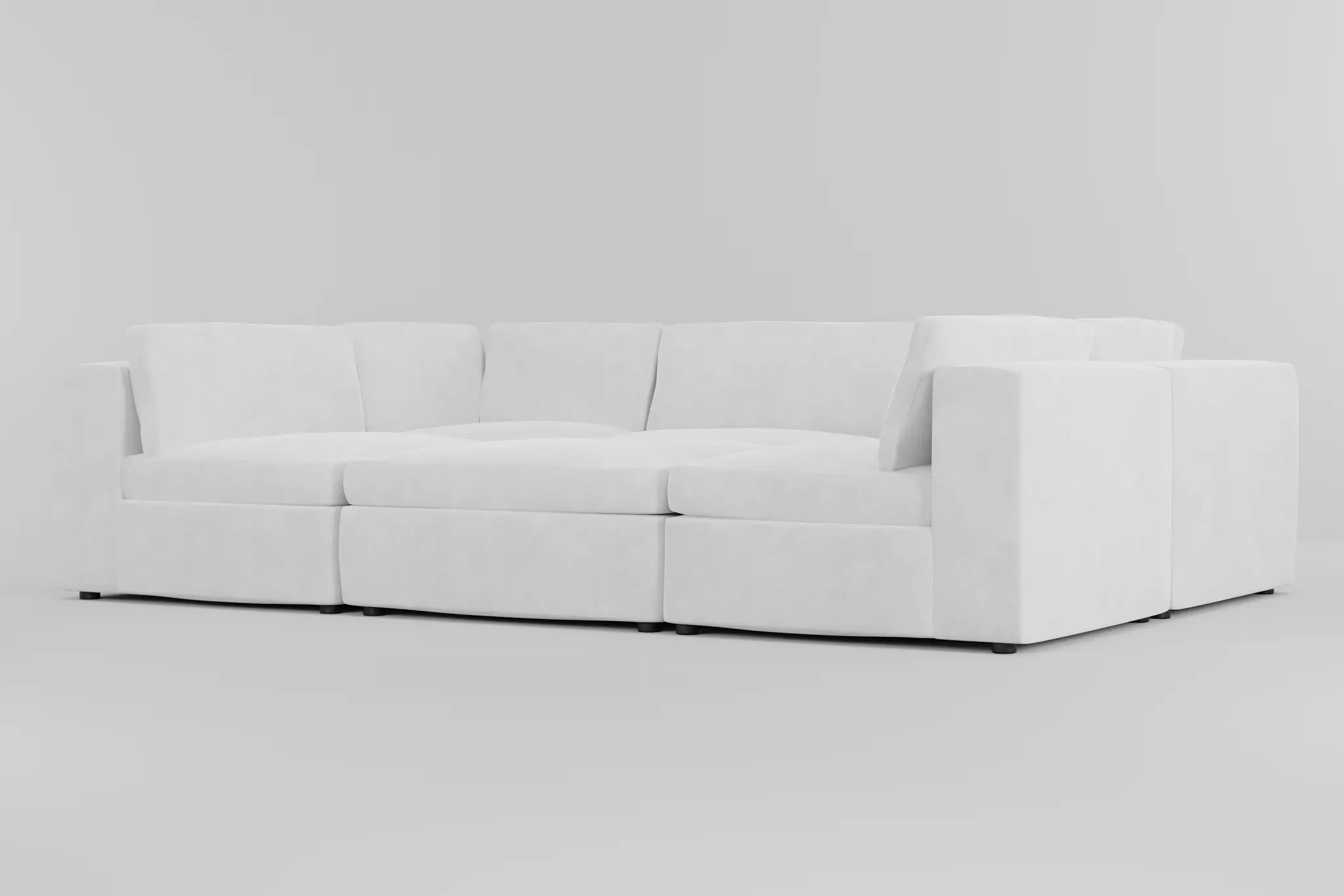 Destin Peyton White Fabric 6-piece Pit Sectional Destin Peyton White Fabric 6-piece Pit Sectional
