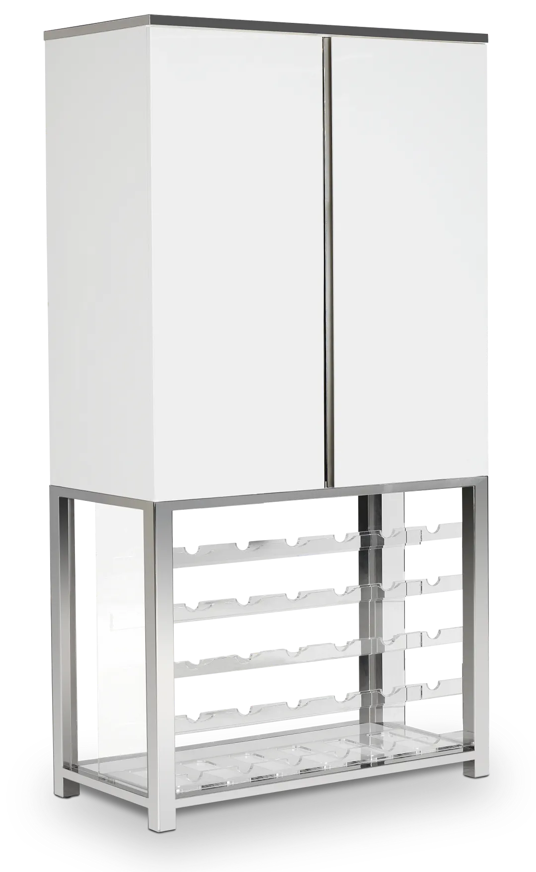 Miami White Bar Cabinet With Wine Rack