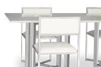 Amalfi White Marble Rectangular Table & 4 Metal Chairs