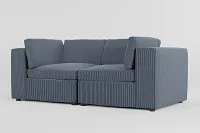 Destin Lucy Navy Fabric 2-piece Modular Sofa