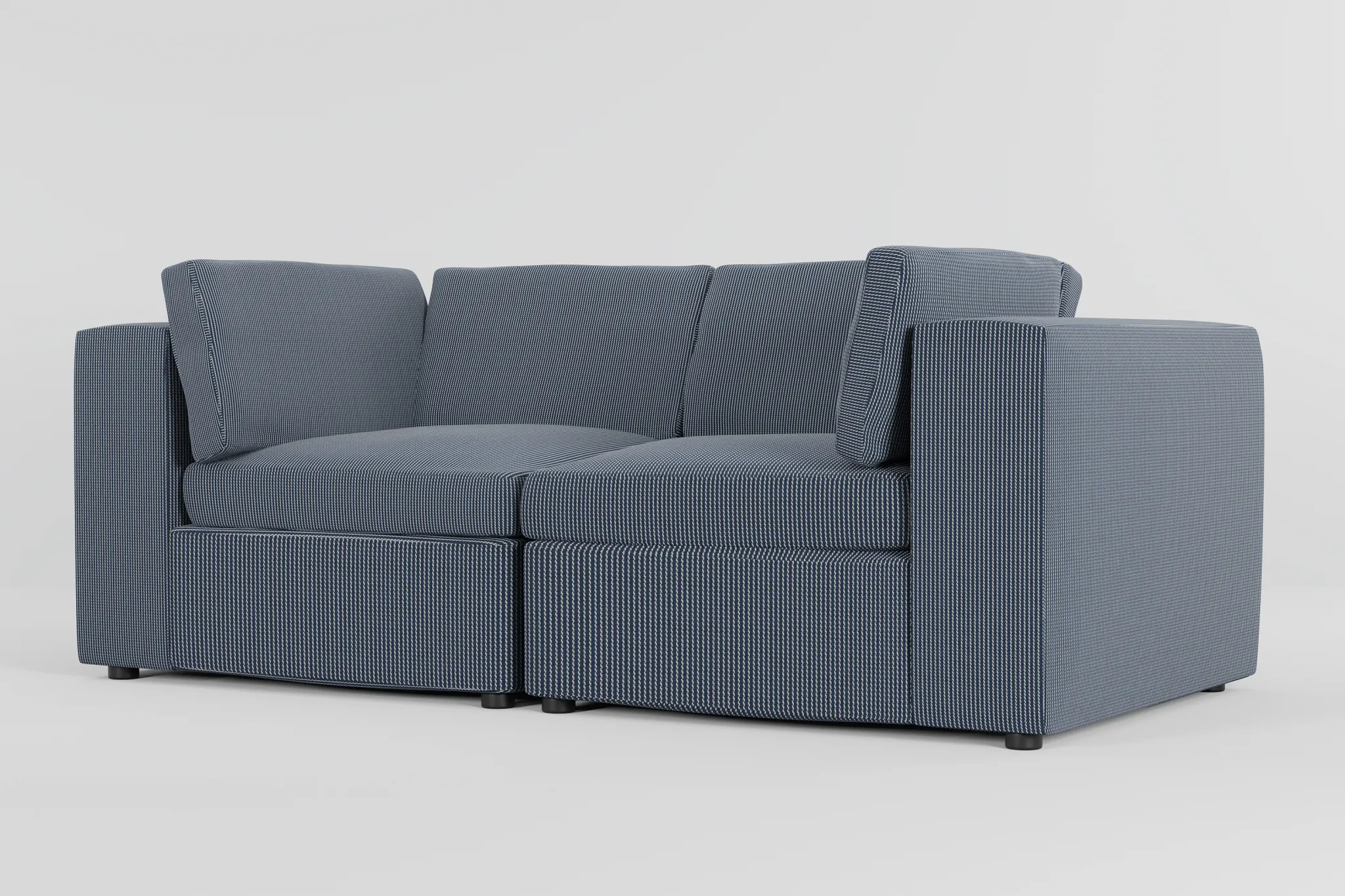 Destin Lucy Navy Fabric 2-piece Modular Sofa