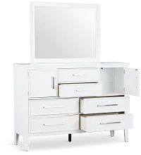 Seabrook White Large Dresser & Mirror